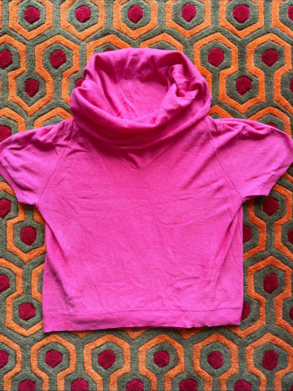 MAKE OFFER! Pink Short-Sleeve Cowl Neck Top sweater Med.